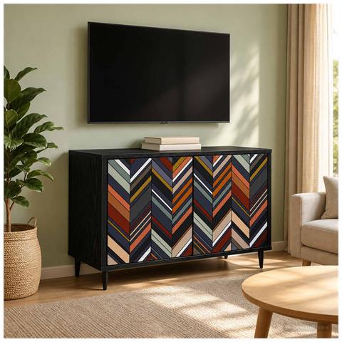 Mobile TV OMMEN 69 x 33 x 50,5 cm Rovere Nero - Foto 2