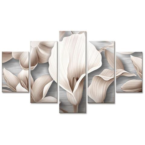 Quadro Moderno Multipannello 5 Pezzi 105 X 160 Flower Graphics Mix - Foto 2