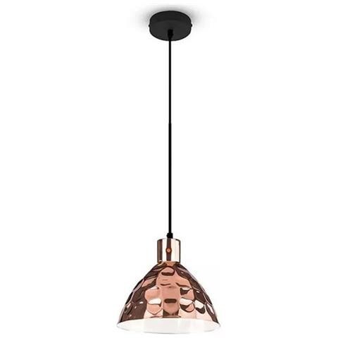 V-tac Vt-8300 Lampadario Portalampada 1mt E27 Moderno In Metallo Cromato A Specchio Oro Rosa ?300mm - Sku 3710 - Foto 1