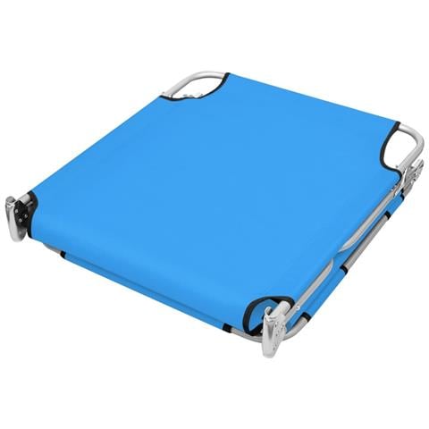 Lettino Prendisole Pieghevole Poggiatesta Acciaio Blu Turchese - Foto 7