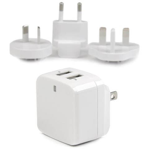 Caricabatterie da Muro a doppia porta x2 USB ad alta potenza (17W / 3.4 Amp) Alimentatore USB da viaggio (Internazionale)  - Foto 1