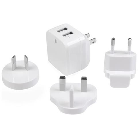 Caricabatterie da Muro a doppia porta x2 USB ad alta potenza (17W / 3.4 Amp) Alimentatore USB da viaggio (Internazionale)  - Foto 6