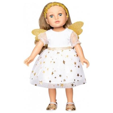 Vestiti Per Bambole Vestito Da Angelo 20-25 Cm Bianco / oro 2 Pezzi - Foto 2