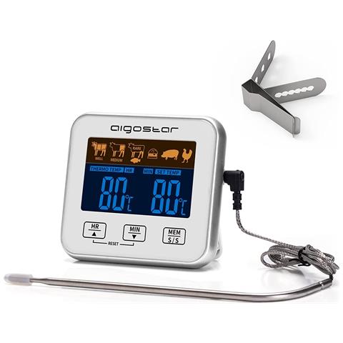 Termometro Cucina Elliott con Display LCD Retroilluminato Funzione di Allarme Letture Veloci e Accurate Colore Argento / Bianco - Foto 1