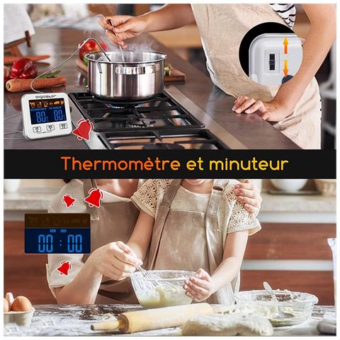 Termometro Cucina Elliott con Display LCD Retroilluminato Funzione di Allarme Letture Veloci e Accurate Colore Argento / Bianco - Foto 3