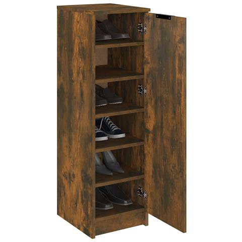 Scarpiera Rovere Fumo 30x35x100 Cm In Legno Multistrato - Foto 10