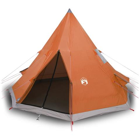 Tenda da Campeggio Tipi 4 Persone Arancione Impermeabile - Foto 2