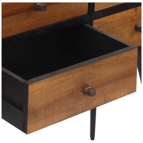 Tavolo Consolle Con Cassetti 116x30x76cm Teak Massello Recupero - Foto 8