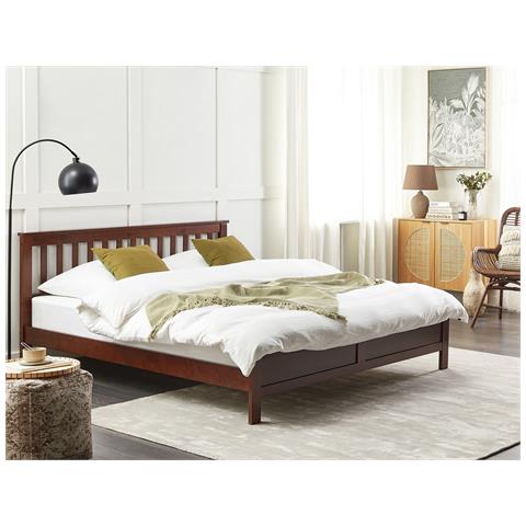 Letto Legno Di Pino Mayenne 180 X 200 Cm Marrone Scuro - Foto 1
