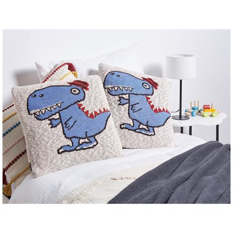 Set Di 2 Cuscini Gambir Cotone 45 X 45 Cm Blu - Foto 1