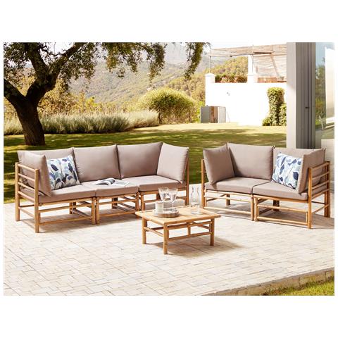 Set Da Giardino Con Tavolo 5 Posti Cerreto Legno Di Bambù Tortora - Foto 1