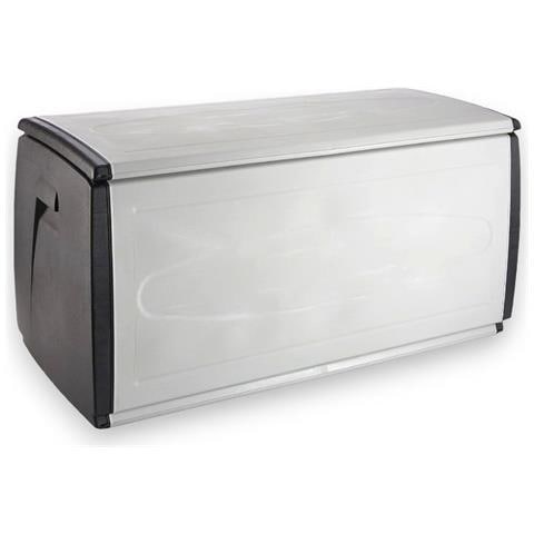 Baule In Resina 120x54xh57 Cm Impermeabile Da Esterno Resistente Con Impugnature Laterali Prince Black - Foto 1