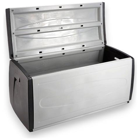 Baule In Resina 120x54xh57 Cm Impermeabile Da Esterno Resistente Con Impugnature Laterali Prince Black - Foto 4