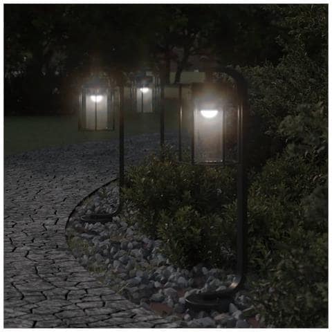Lampade Da Terra Per Esterni 3 Pz Nere 60 Cm In Acciaio Inox - Foto 1