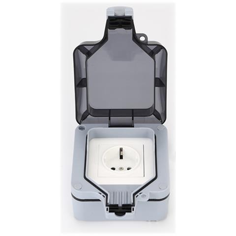 Presa Da Muro Per Esterno Con Coperchio Ip66 Presa Elettrica 16a 250v Grey - Foto 2
