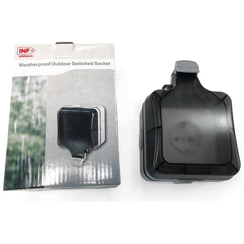 Presa Da Muro Per Esterno Con Coperchio Ip66 Presa Elettrica 16a 250v Grey - Foto 7