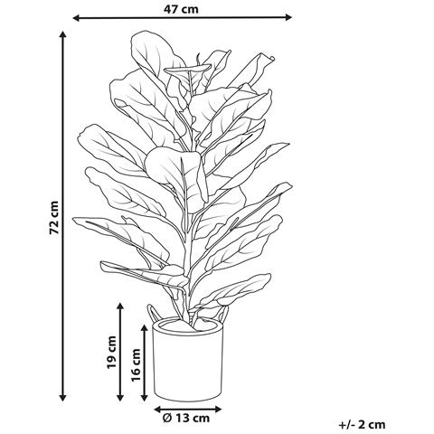 Pianta Artificiale Fiddle Leaf Tree Verde - Foto 5