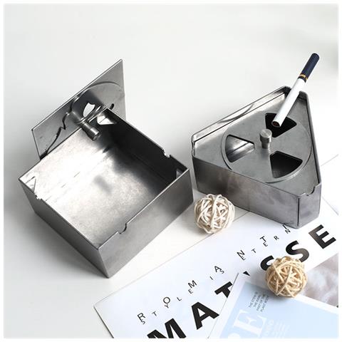 Posacenere Girevole Design Argentato   Piazza - Foto 2