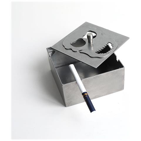 Posacenere Girevole Design Argentato   Piazza - Foto 3