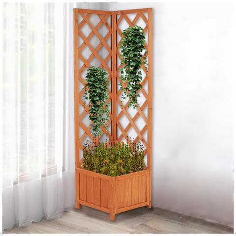 Fioriera Angolare Traliccio Esterno Porta Fiori E Rampicanti Angolo 40x40x145cm - Foto 4