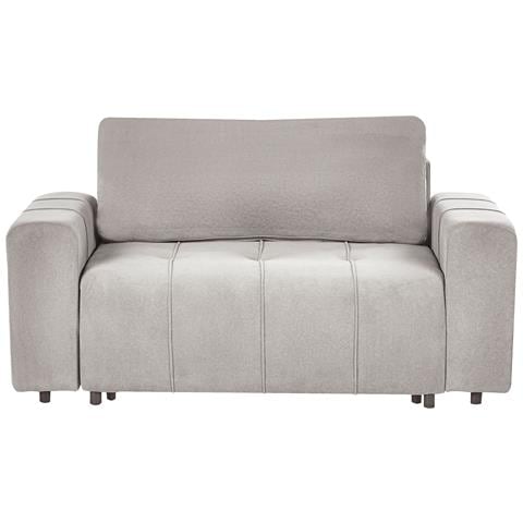 Divano Letto 2 Posti Innvik Tessuto Grigio Chiaro Con Contenitore - Foto 2