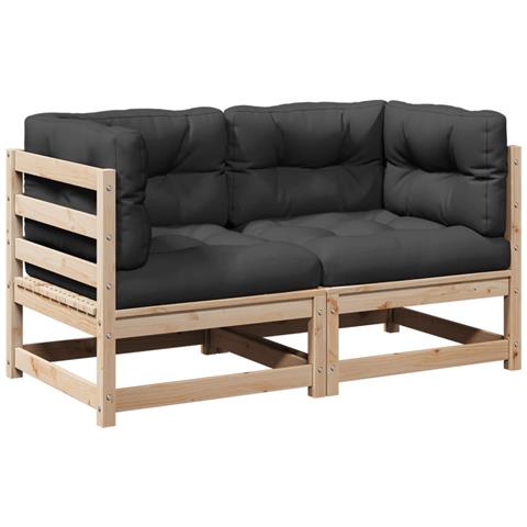 Set Divani Giardino 2 Pz Con Cuscini In Legno Massello Di Pino - Foto 2