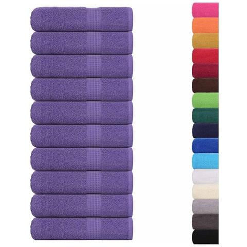 Asciugamani Doccia 10 Pz Viola 70x140 Cm 360 G/m 100% Cotone - Foto 2