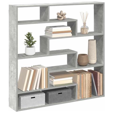 Mensola A Cubo Da Parete 7 Scomparti Truciolato Grigio Cemento - Foto 1