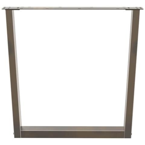 Gambe Per Tavolo Pranzo A V 2pz Naturale 80x(72-73,3)cm Acciaio - Foto 3