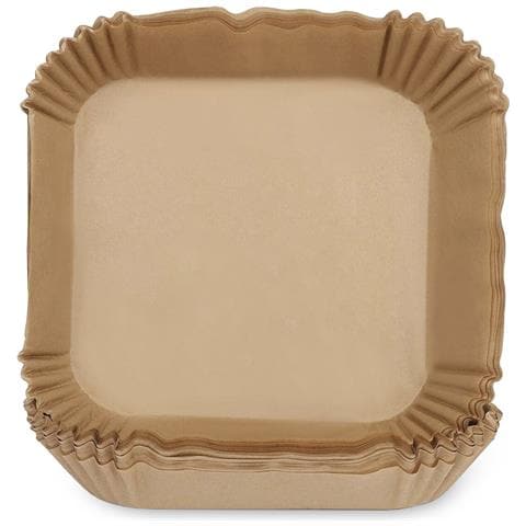 Carta Per Friggitrice Ad Aria, 50 Pezzi, Quadrata, Carta Da Forno Antiaderente Monouso Senza Fori Per Cottura, Arrostire, Microonde, Padella (16cm) - Foto 2