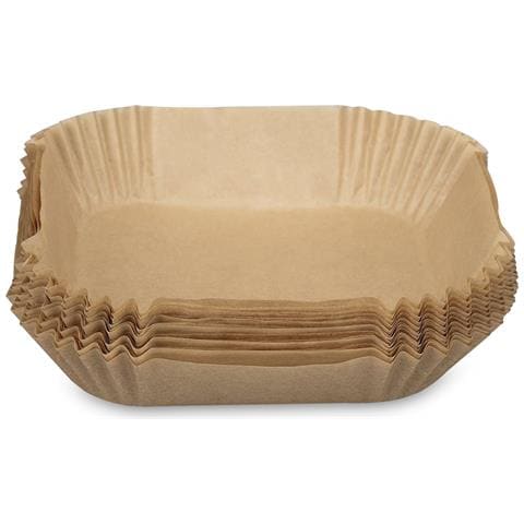 Carta Per Friggitrice Ad Aria, 50 Pezzi, Quadrata, Carta Da Forno Antiaderente Monouso Senza Fori Per Cottura, Arrostire, Microonde, Padella (16cm) - Foto 7