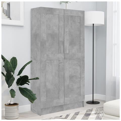 Lusso Casadino - Libreria Grigio Cemento 82,5x30,5x150 Cm In Legno Multistrato - Foto 8