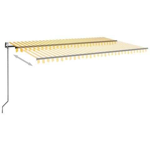 Lusso Casadino -  Tenda Da Sole Retrattile Automatica 500x300cm Giallo E Bianco - Foto 2