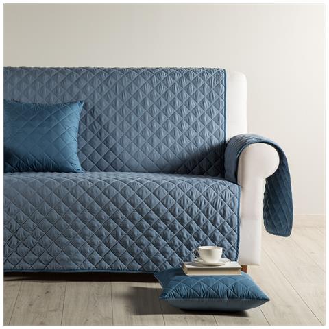 Copridivano Modern Modern Salvadivano In Microfibra Colore Blu Misura 2 Posti - Foto 2