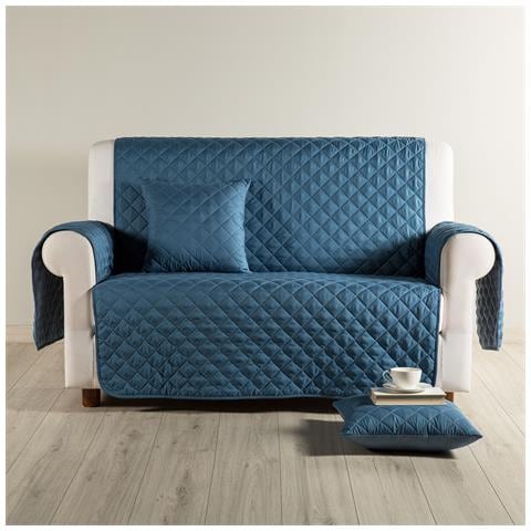 Copridivano Modern Modern Salvadivano In Microfibra Colore Blu Misura 2 Posti - Foto 4