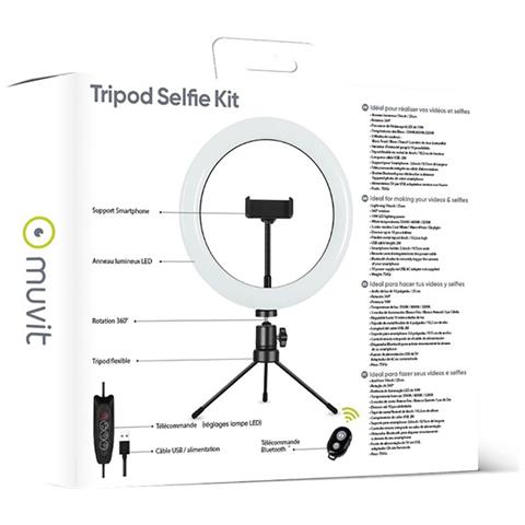 Treppiede Con Anello Luminoso Rotante Da 10, Nero - Foto 2