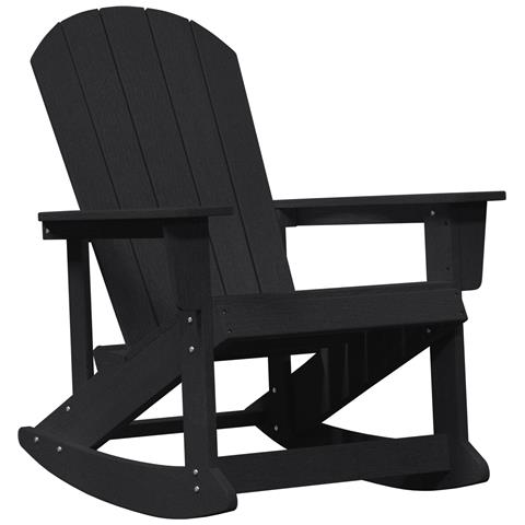 Sedia a dondolo Adirondack Nera 73.5x92x90 cm HDPE - Foto 1