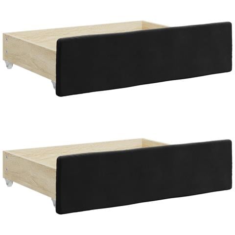 Divano Letto Estraibile con Cassetti Nero 90x190 cm in Velluto - Foto 9