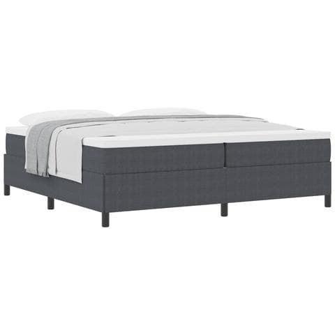 Letto  Grigio Scuro 200x200 cm Tessuto a Coste - Foto 1