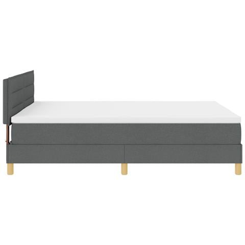 Letto con Box Spring e Materasso Grigio Scuro 140x200 cm Tessuto - Foto 9