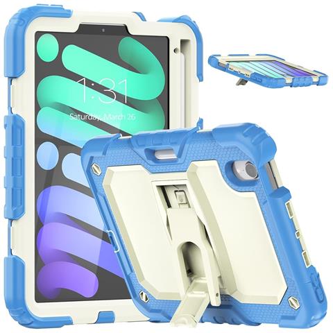 Custodia Per Ipad Mini 6 8.3"" Con Supporto E Tracolla Blu - Foto 2