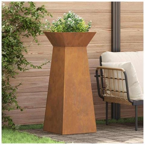 Vaso a Pilastro 2 pcs Argento 40 x 40 x 100 cm Acciaio - Foto 2