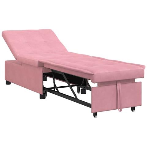 Divano Letto Rosa 67 x 194 x 38 cm Velluto - Foto 1