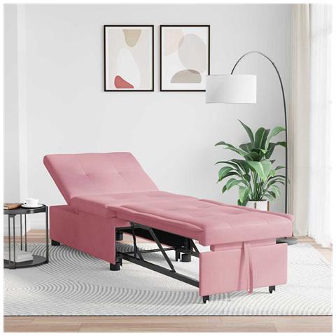Divano Letto Rosa 67 x 194 x 38 cm Velluto - Foto 2