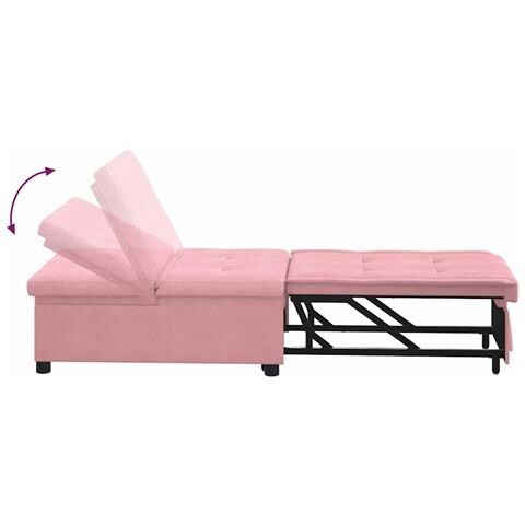 Divano Letto Rosa 67 x 194 x 38 cm Velluto - Foto 9