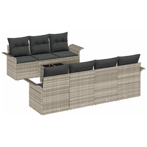 Set Divano da Giardino 8 pcs Grigio chiaro e grigio scuro - Foto 1