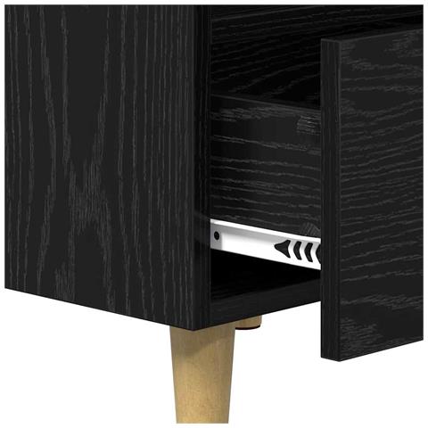 Armadio da Notte con cassetto Rovere nero 40 x 35 x 47,5 cm - Foto 9