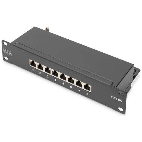 CAT 6A, pannello patch di classe E, schermato, nero - Foto 1