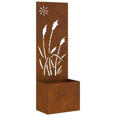 Vaso da Giardino con Pannello Decorativo Ruggine 50 x 140 cm - Foto 1
