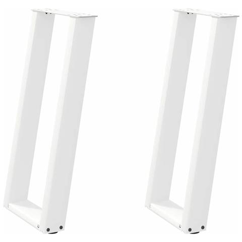 Gambe per tavolo consolle a forma di U 2 pz bianche 28x(72-73) cm in acciaio - Foto 2